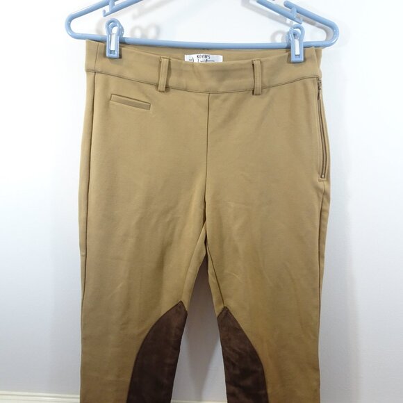 Kevin's Huntress Tan Pants Faux Suede Patches Size 4 Hunting Riding - Picture 2 of 8